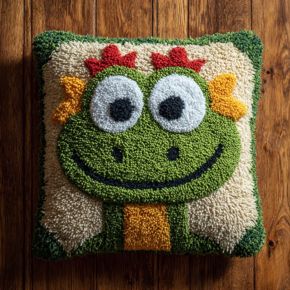 AxiangziK Latch Hook Pillow Kit for Adults,Animal 17X17In Latch Hook Kit for Pillow Cover with Instruction for Beginner Cross Stitch Sofa Cushion Cover with Crochet Yarn for Beginners and Home Decor