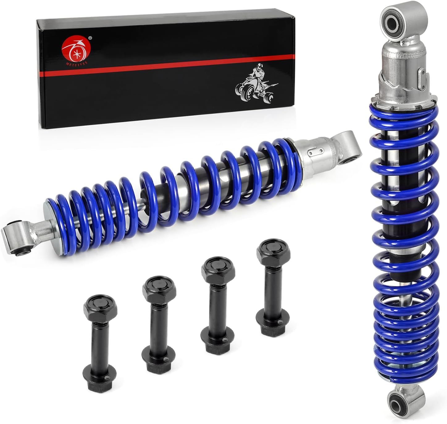 Banshee 350 Front Shocks Absorber BLUE Spring & Bolt lock Nut Compatible with Yamaha YFZ350 1987-2006