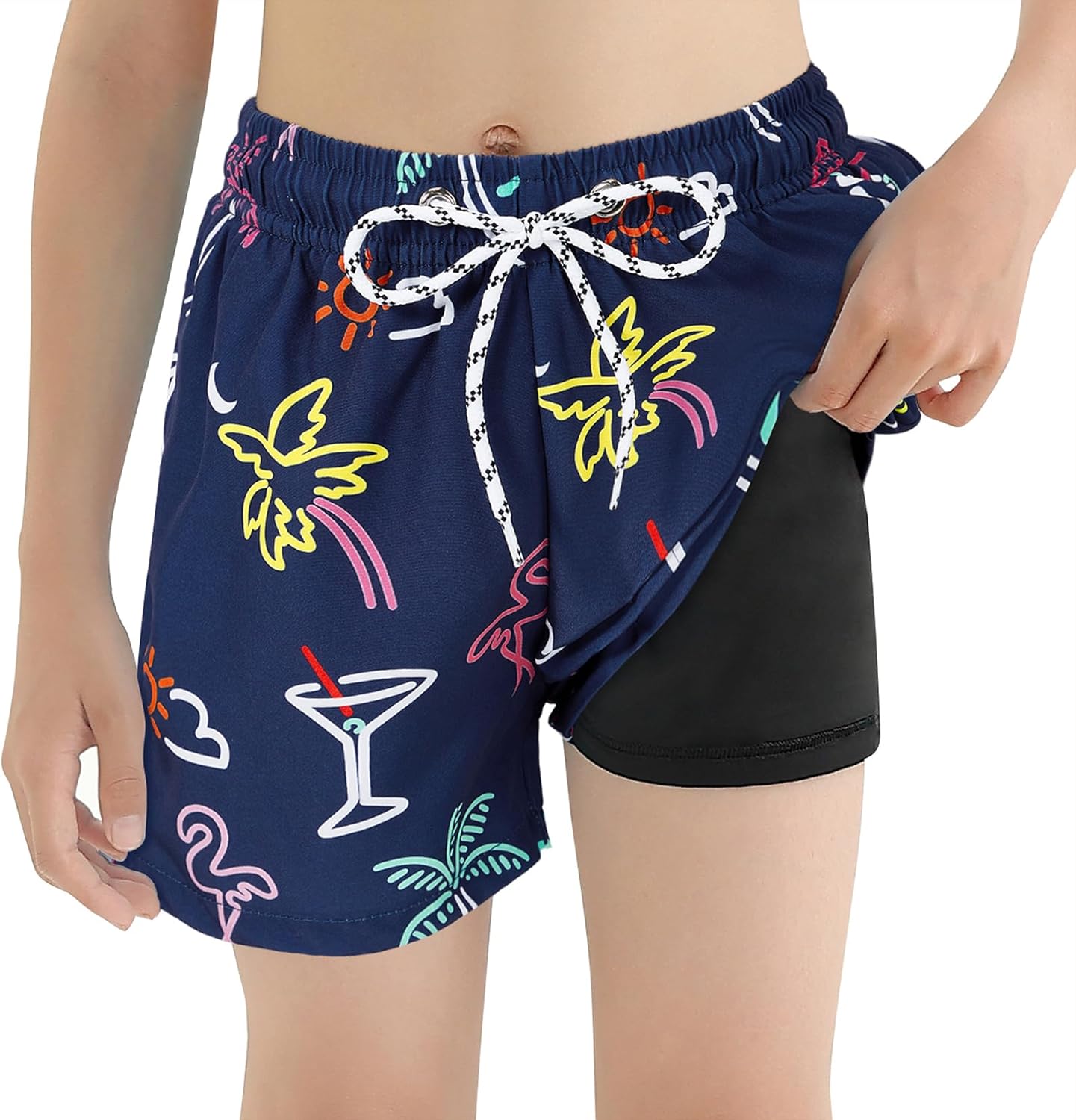 Century Star Boys Swim Trunks Shorts with Compression Liner Toddler Quick Dry Bathing Suit