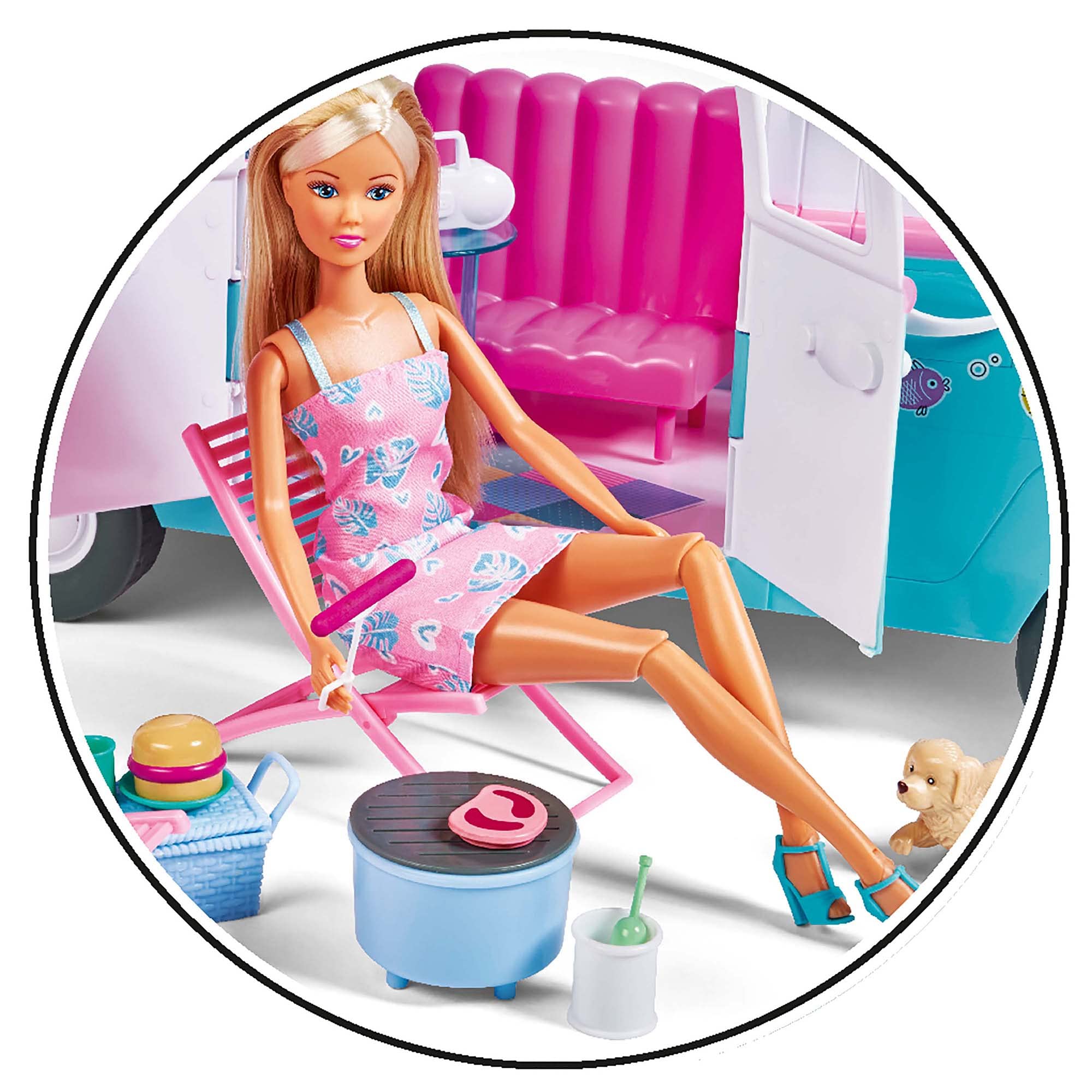 Lalka modelka 29cm Steffi love i jej rozkładany kamper
