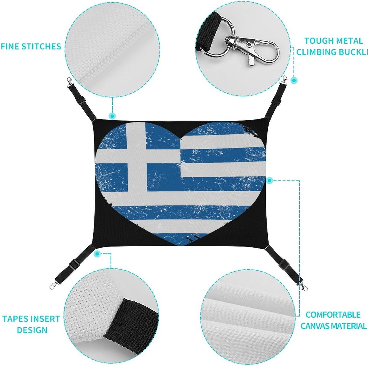 review Greece Heart Love Retro Flag Cat Hammock- Comfort & Style Soft Pet Bed for Cat Puppy Or Small Pet