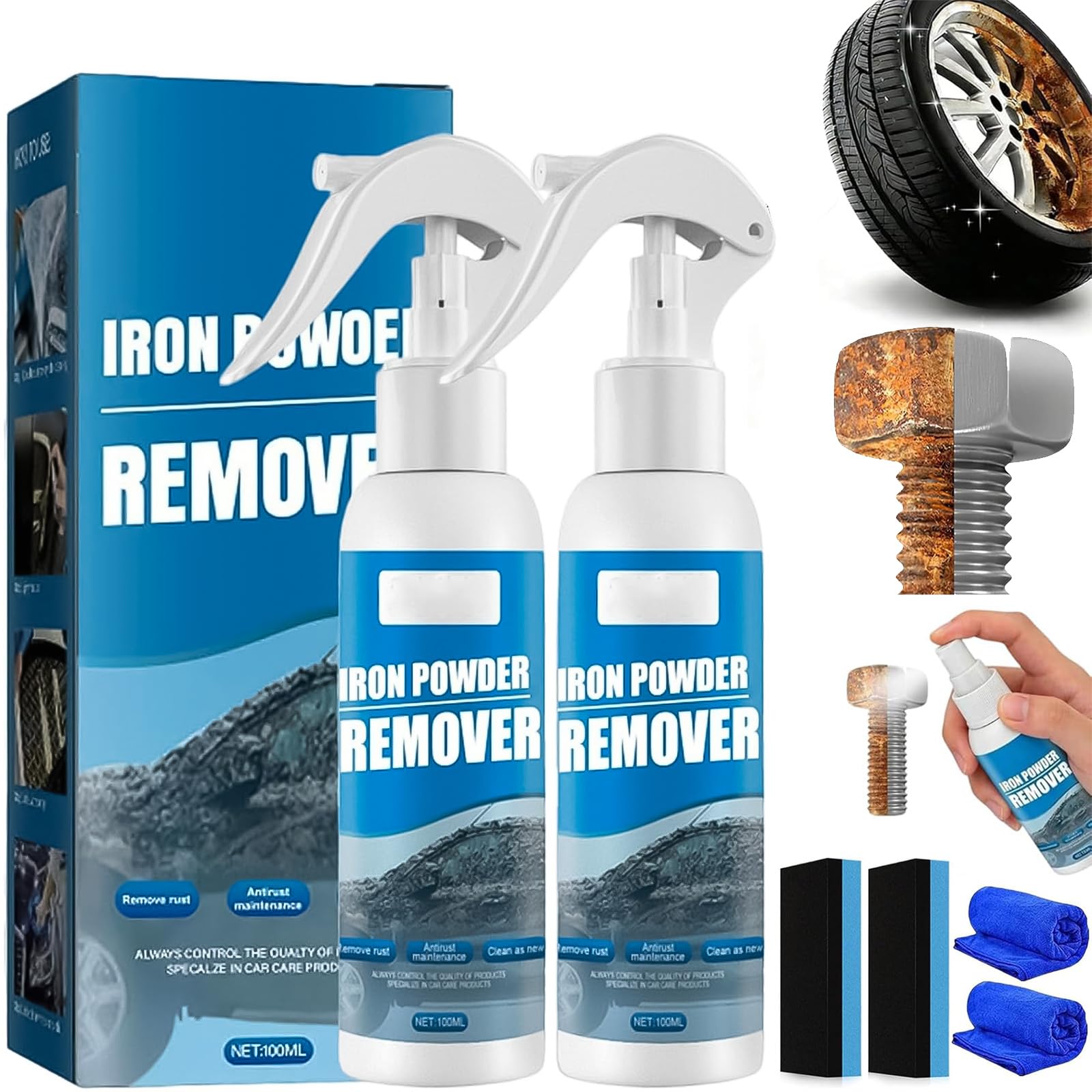 Multi-Functional Quick-Acting Rust Removal Spray, Portable Rust Remover Spray for Metal, Iron Powder Remover Sprays, Fast-Acting Formula & Easy Application, for Cars Metal Surfaces (30mi*1pc) — view 13