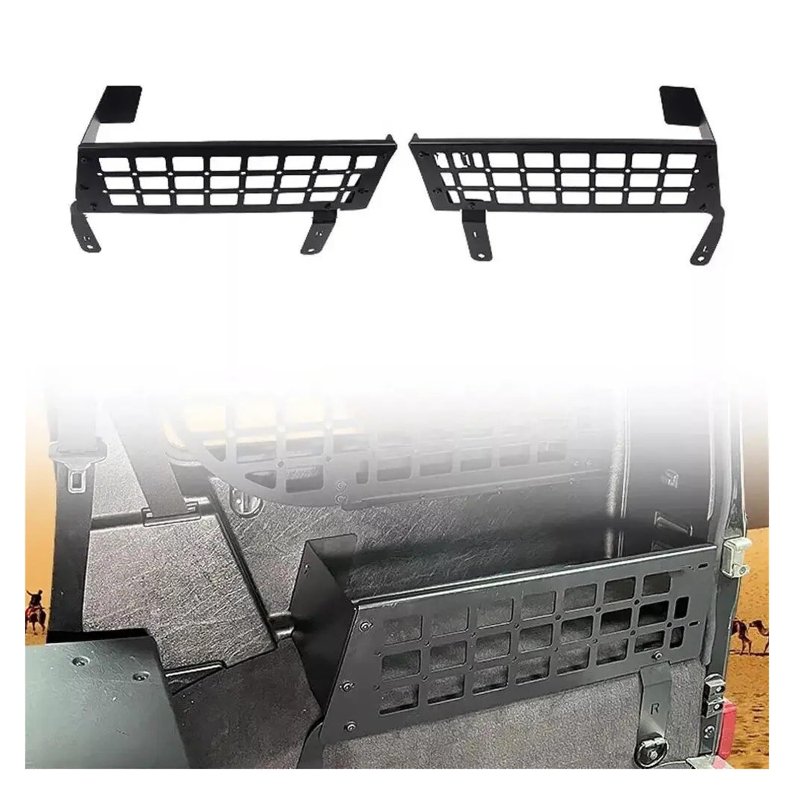 Lhdktee Cargo Cover Left Right Trunk Storage Box Organizer Baskets For Benz G-Class G500 G550 G63 2004-2017 Rear Trunk Parcel Shelf