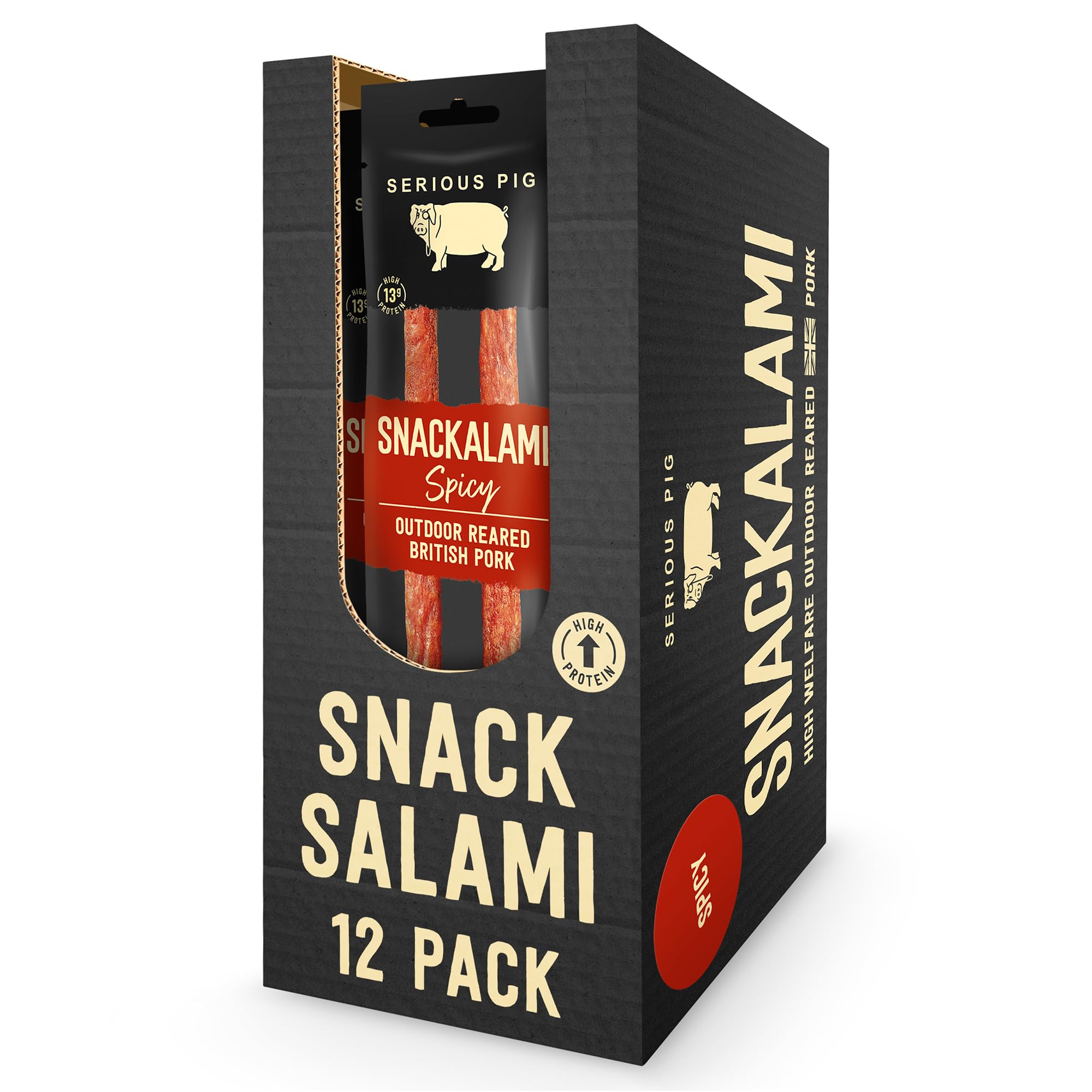 SERIOUS PIGSnackalami Spicy Salami Snacks (12 x 30g)