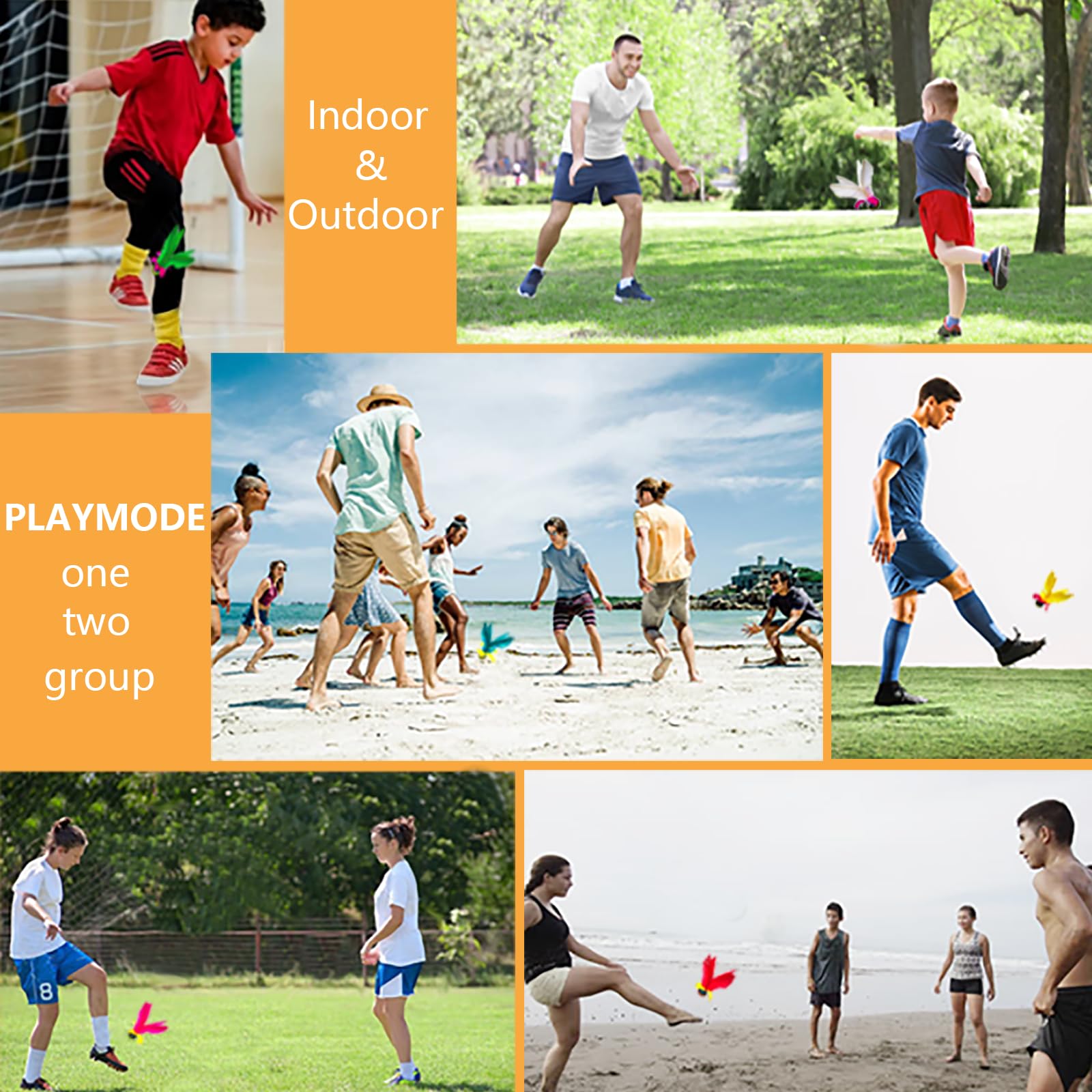 Jianzi Kick Shuttlecock, Volant de Football à Plumes, Jeu de Pieds Sportif, Feather Shuttlecock pour Enfants et Adultes, Utilisation Intérieure et Extérieure - 5