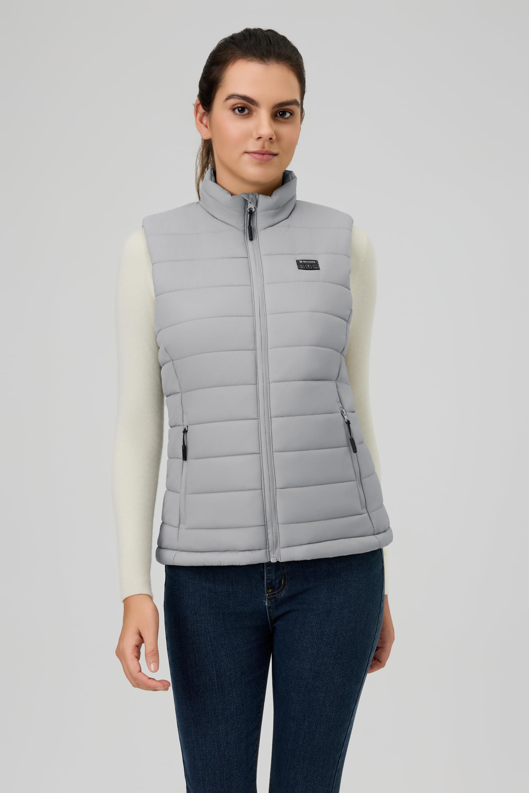 Gilet Chauffant Femme avec Batterie incluse 16000mAh 7.4V, Léger Gilet Chauffant Electrique, Veste Chauffante Femme pour Sports en Plein Air Hiver -XL