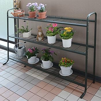Amazon | 山善(YAMAZEN) プランターラック 3段 (幅94-170cm