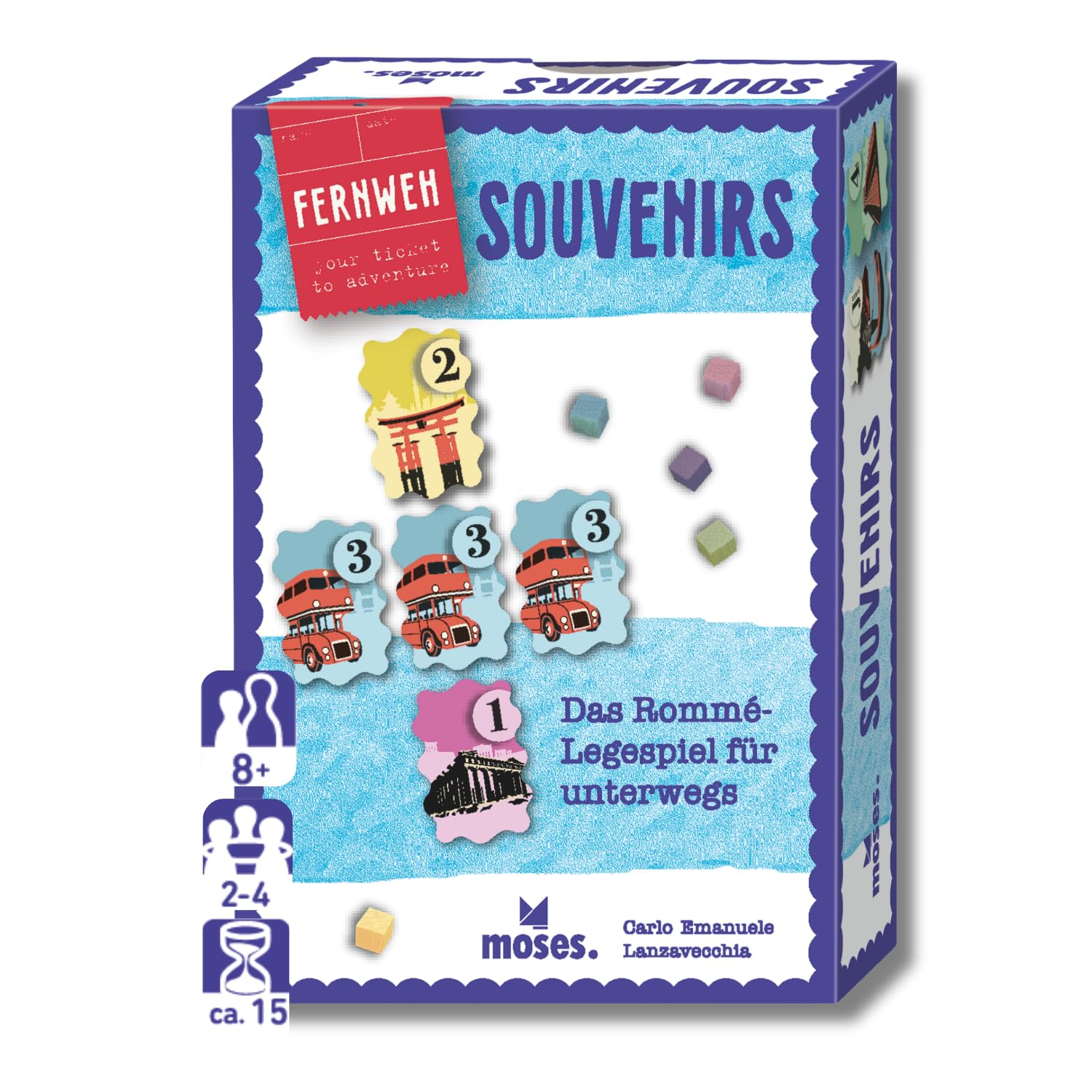 Moses. Fernweh Souvenirs - The Rummy Tile Game for Travel, Travel Game for Teenagers and Adults