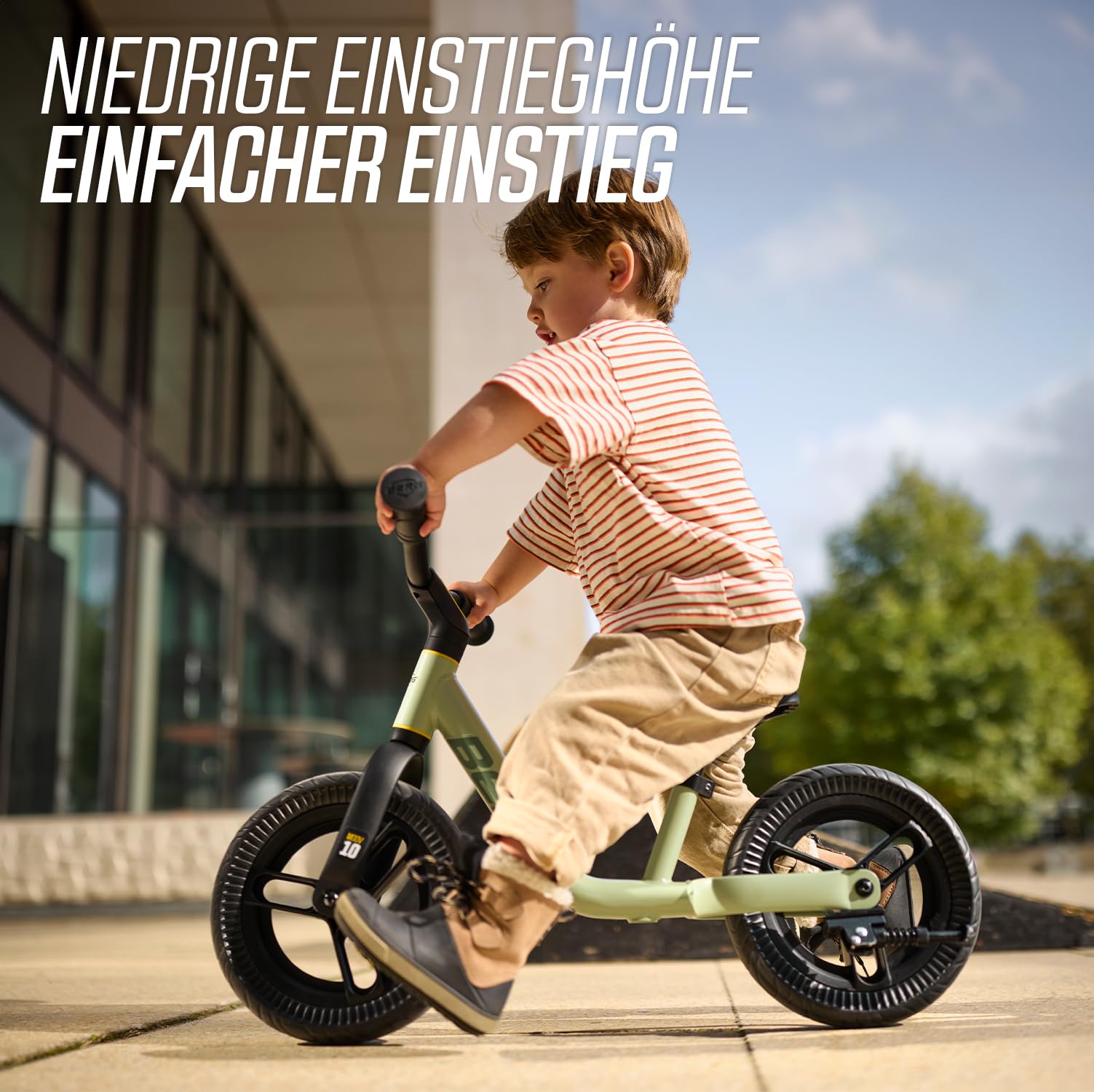 Berg MOOV 10 Laufrad ab 2 Jahre, 10 Zoll Laufrad bis zu 30 kg, Lenkrad und Sattel Höhenverstellbar, Sicheres und Ultraleichtes Lauflernrad für Jungen und Mädchen