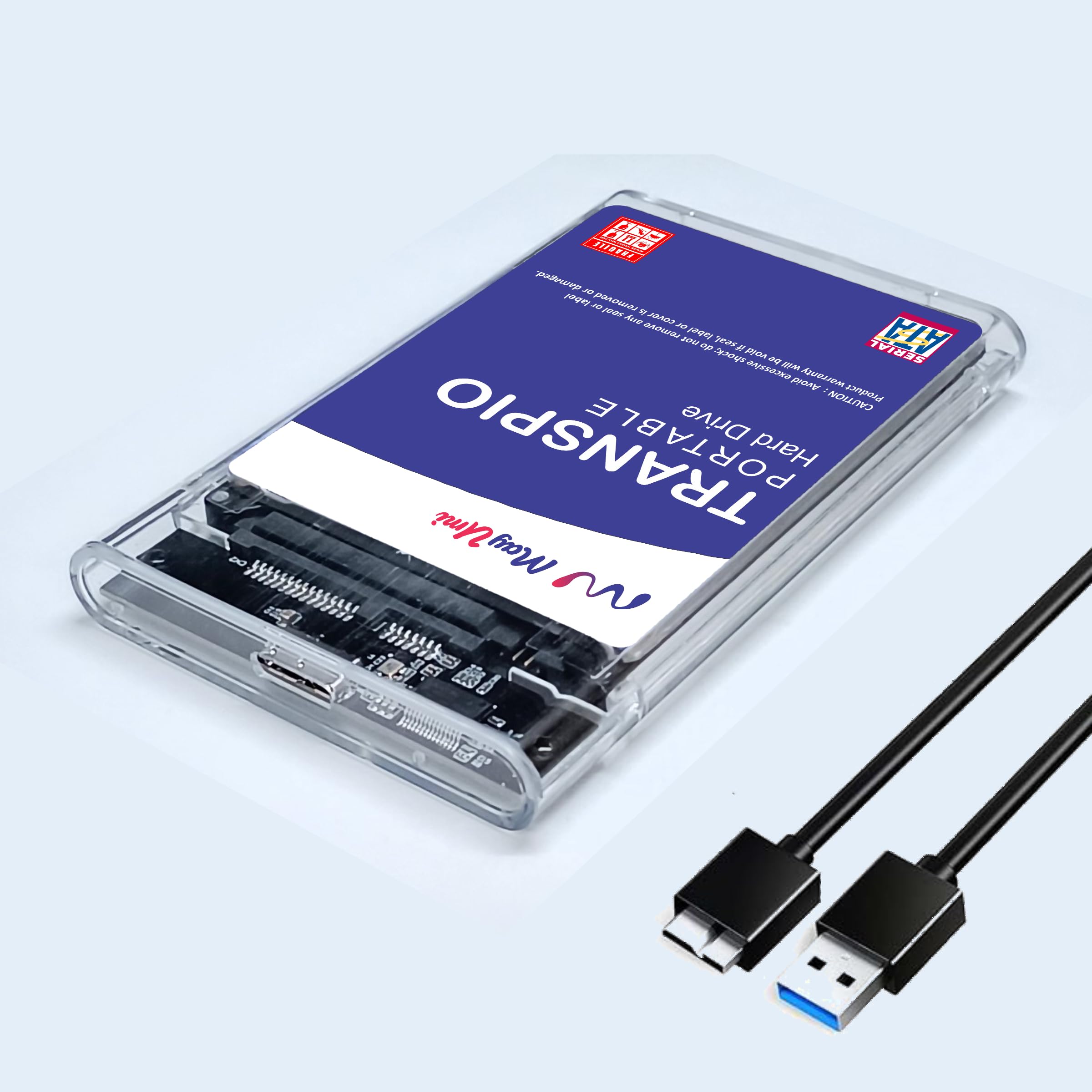 MAYUMI TRANSPIO - Transparent Portable External Hard Disk Drive - 1 TB - with 1 Year Warranty - USB 3.0 for PC Laptop Windows and Mac, External HDD - Clear (1 TB) (B0D2BJR2P1) Amazon Price History, Amazon Price Tracker