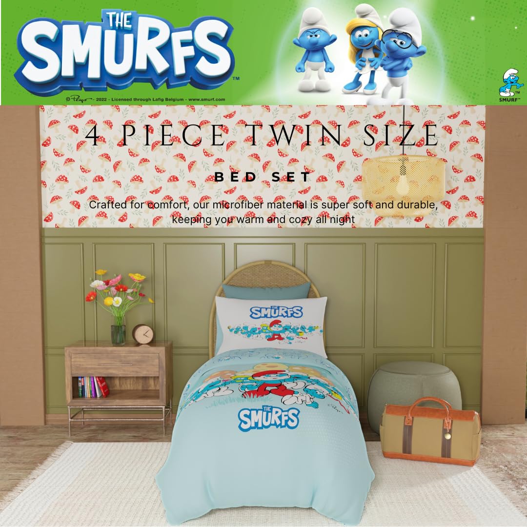 Amazon.com: Franco The Smurfs Bedding Super Soft Cozy Reversible