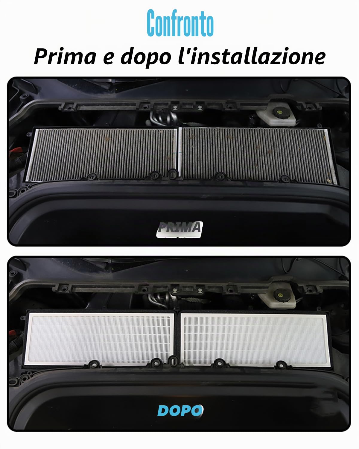 Modello y Filtro aria Hepa esterno con carbone attivo, Circolazione aria esterna, Filtro aria di ricambio Compatibile con Tesla Modello y