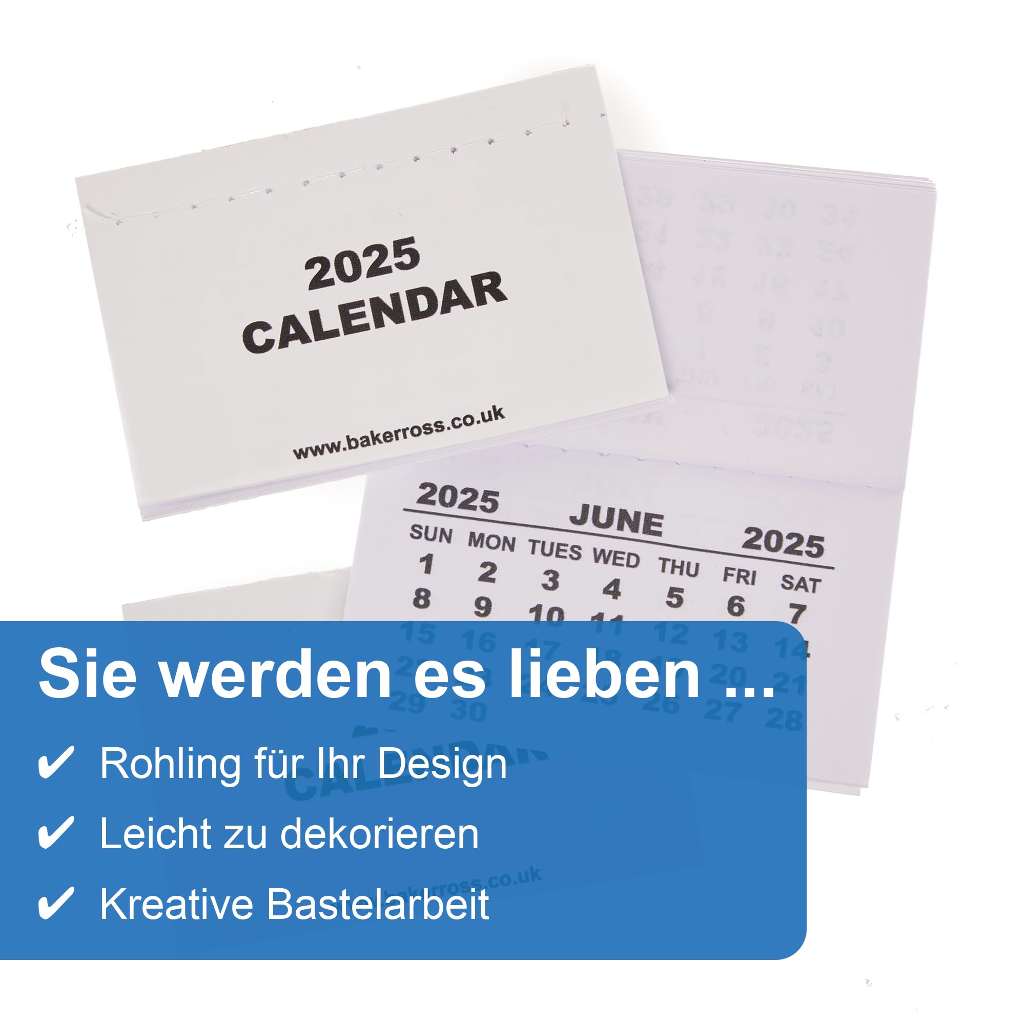 Baker Ross Kalenderrohlinge 2025, 12er-Pack – A4 Blanko-Kalender Zum Selbstgestalten Für Kinder