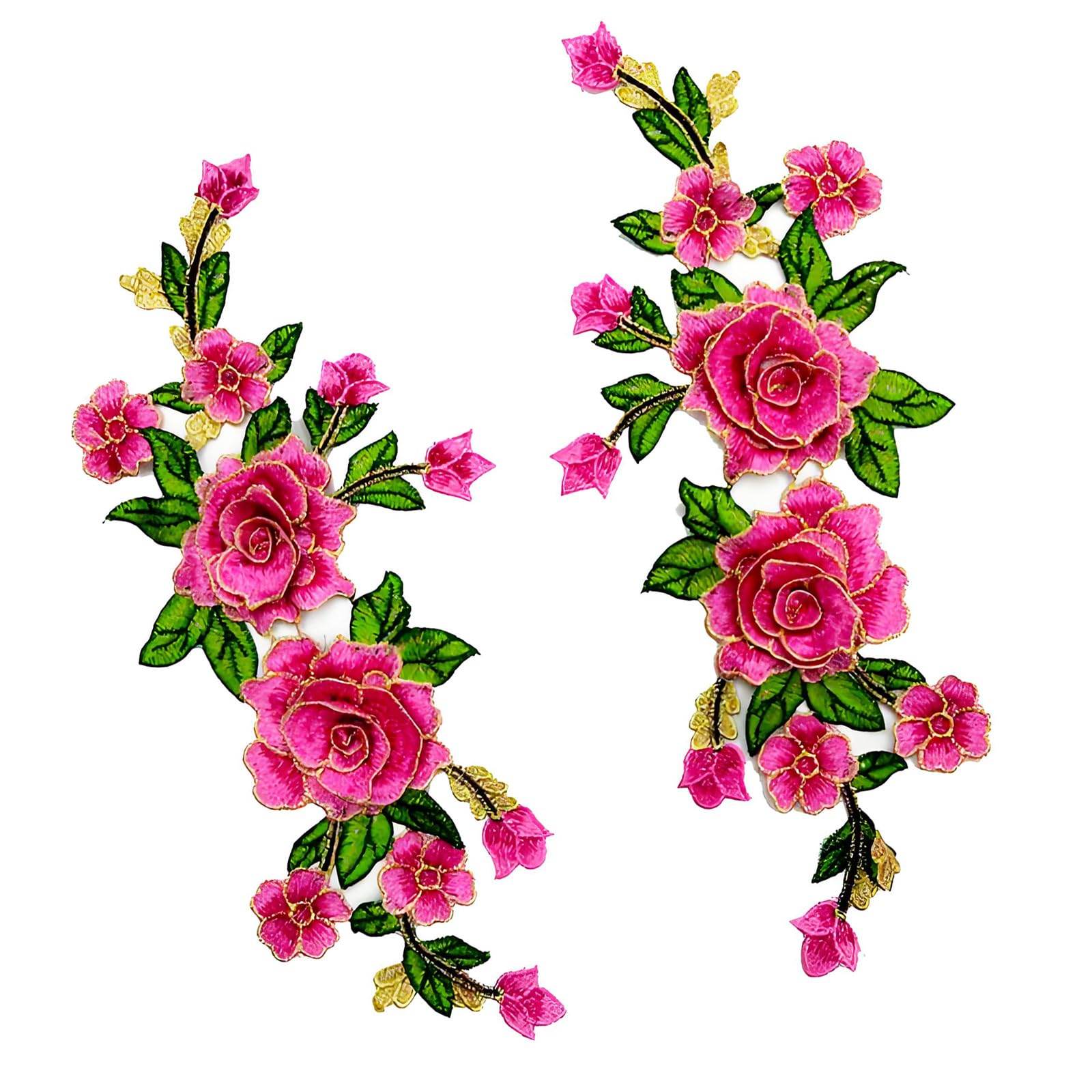 BWANGIAO Flower Embroidered Applique Water Soluble Sewing on Fabric For Shirt Dress Cheongsam Clothing Costume Decoration