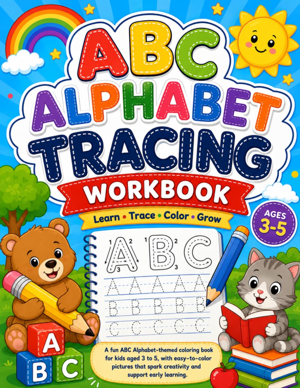 ABC Alphabet Tracing Workbook for Kids Ages 3-5 Learn Letters, Handwriting Practice, Preschool Learning Activities and Color: Trace Uppercase and ... Skills, and Enjoy Fun Coloring Activities