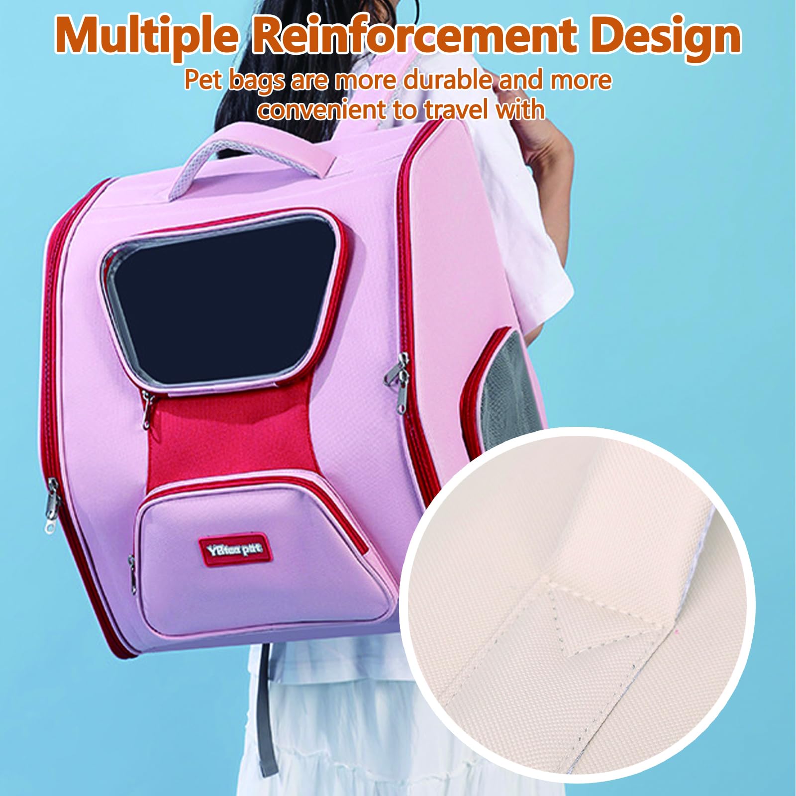 Galatée Mochila para Gatos, Mochila Cómoda para Perros para Viajes, Senderismo y Acampadas, Mochila Transpirable para Mascotas, Bolsa De Viaje para Gatos Homologada para Aerolíneas(Morado)