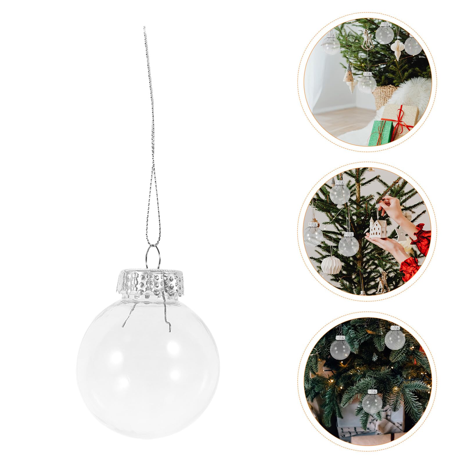 30 Piezas Unidades Bolas Transparentes Rellenable para Decoración de Fiestas y Bodas Adornos Plásticos Ligeros y Resistentes para Manualidades Navideñas y Decorativas Esferas
