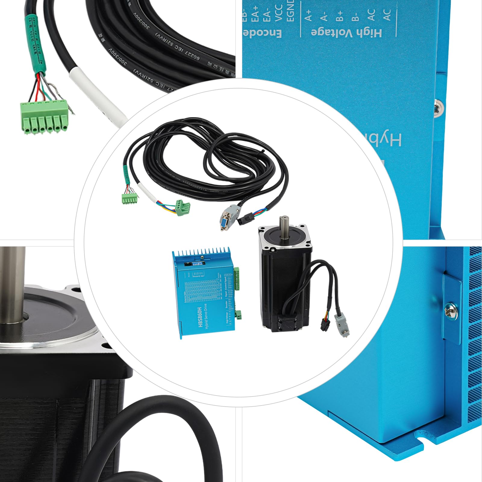 Kit motore passo-passo Nema 12 Motor HBS860H Stepper Motor Driver Closed Loop Stepper Motor Driver con driver e cavo per stampante 3D per macchina per incidere CNC