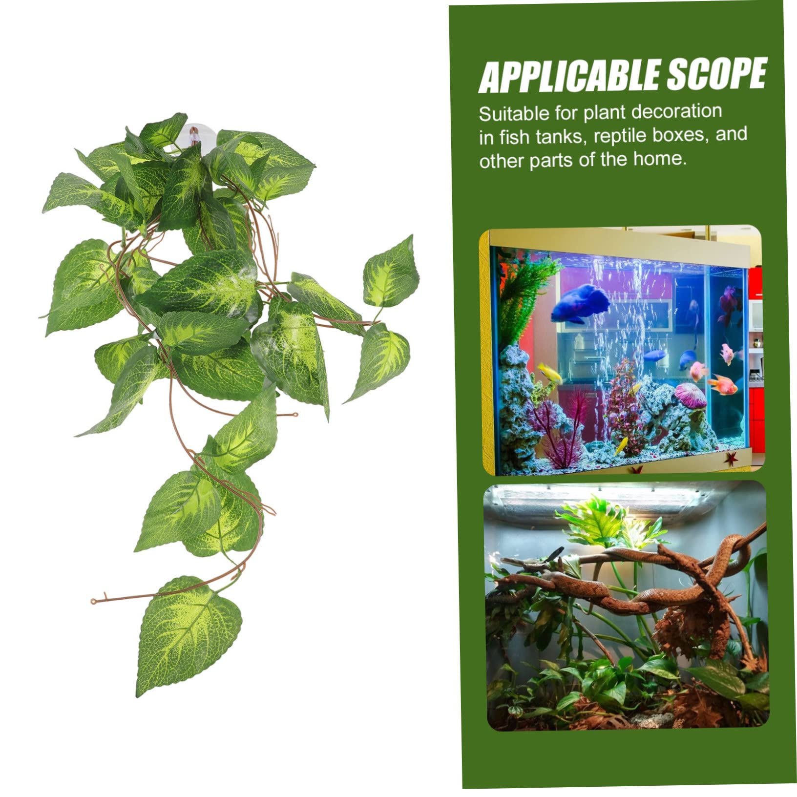 WOONEKY Lifelike Fake Plant for Reptile Tanks Realistic Aquarium Landscaping Decor Reptile Plants Ornament for Terrariums and Fish Tanks Reptile Supplies - Image 4