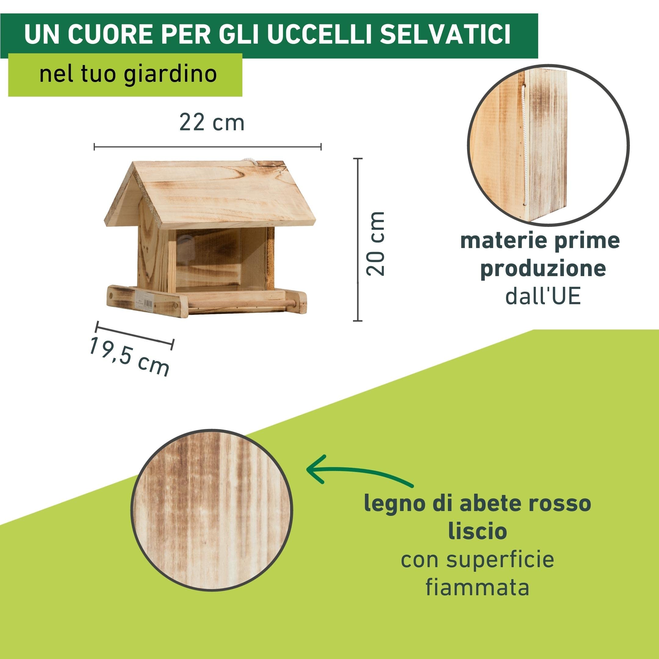Windhager Mangiatoia da Giardino per Uccelli 24 x 24 x 19 cm