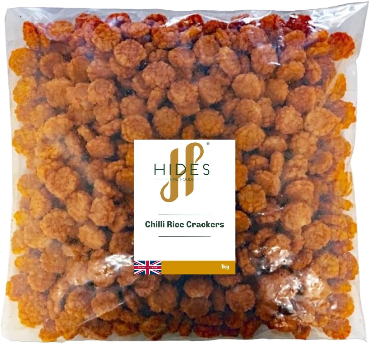 Chilli Rice Crackers 1kg - Suitable for Vegetarians - GMO Free - Snacking - Hot Fried Chilli Cracker - Bar Snack - Perfect for Parties