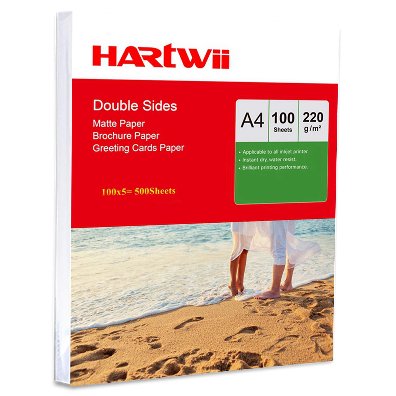 Papier fotograficzny A4 dwustronny matowy nadruk - 500 arkuszy matowy papier atramentowy 220 g/m2 do obrazu atramentowego