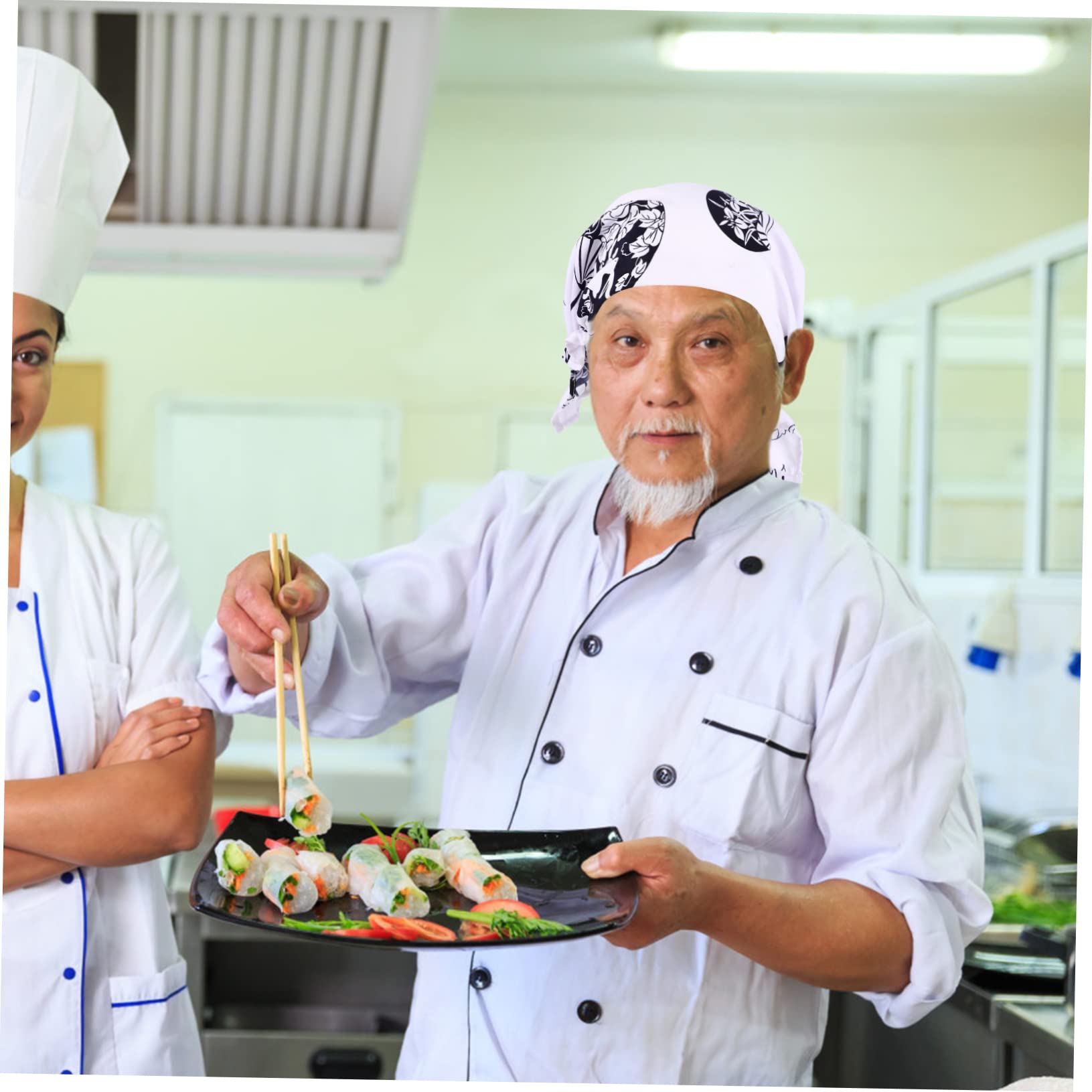 Anneome 4pezzi Cappello Chef Unisex Regolabile Cappello Da Cucina Traspirante Per Ristoranti e Scuole Di Cucina Protezione Grassi e Resistente All Usura Con Design Elegante