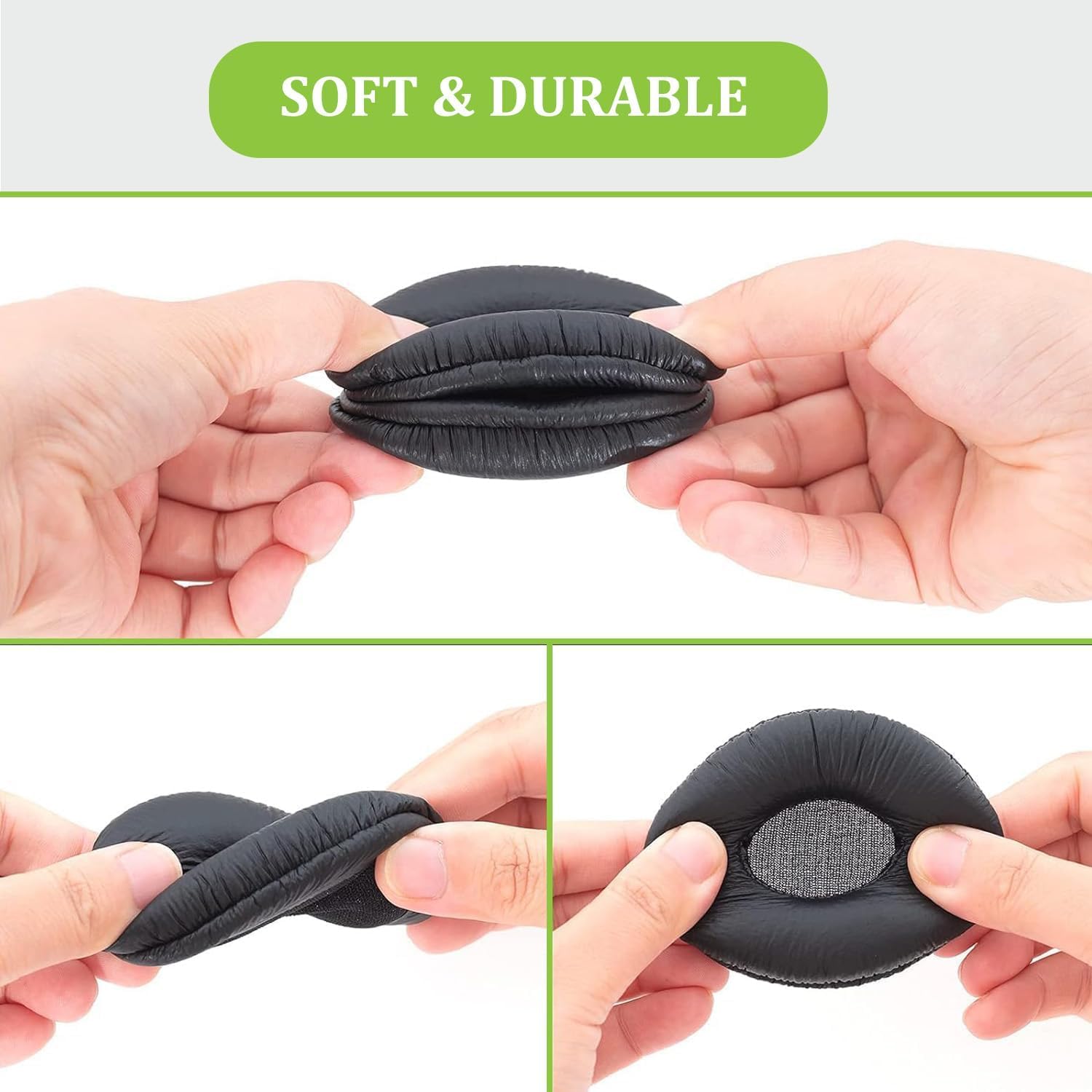 Street27® Earpad Cushion Compatible with JBL C300SI, T250SI, T450, T460BT, T600, T500BT, 520BT Headphones, Frog Leather & Soft Memory Foam 70mm Ear Pads Cushions (Black) — Amazon image 5