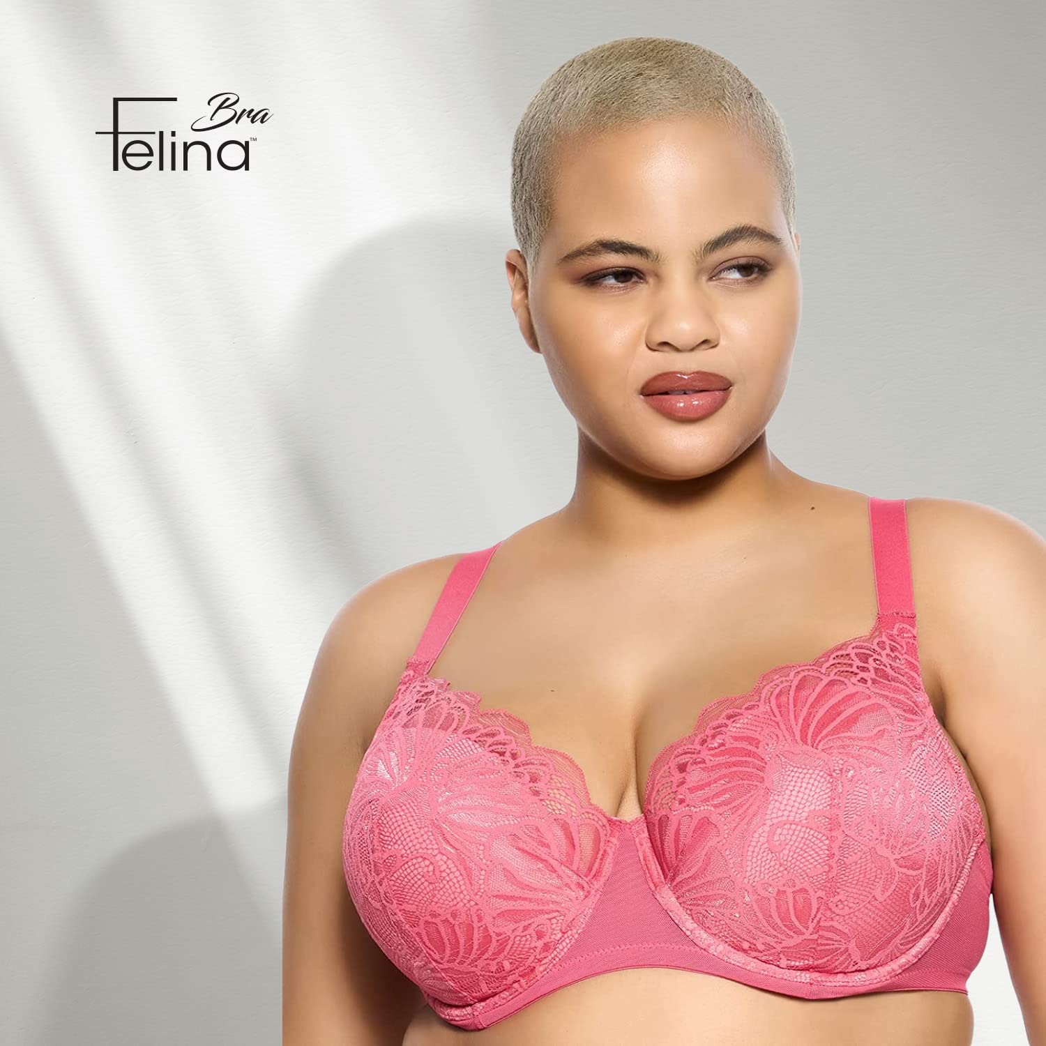 Felina Tempting Plush All Over Lace Underwire Bra - Women's Bra, Fully Adjustable Straps, Everyday Bras for Women