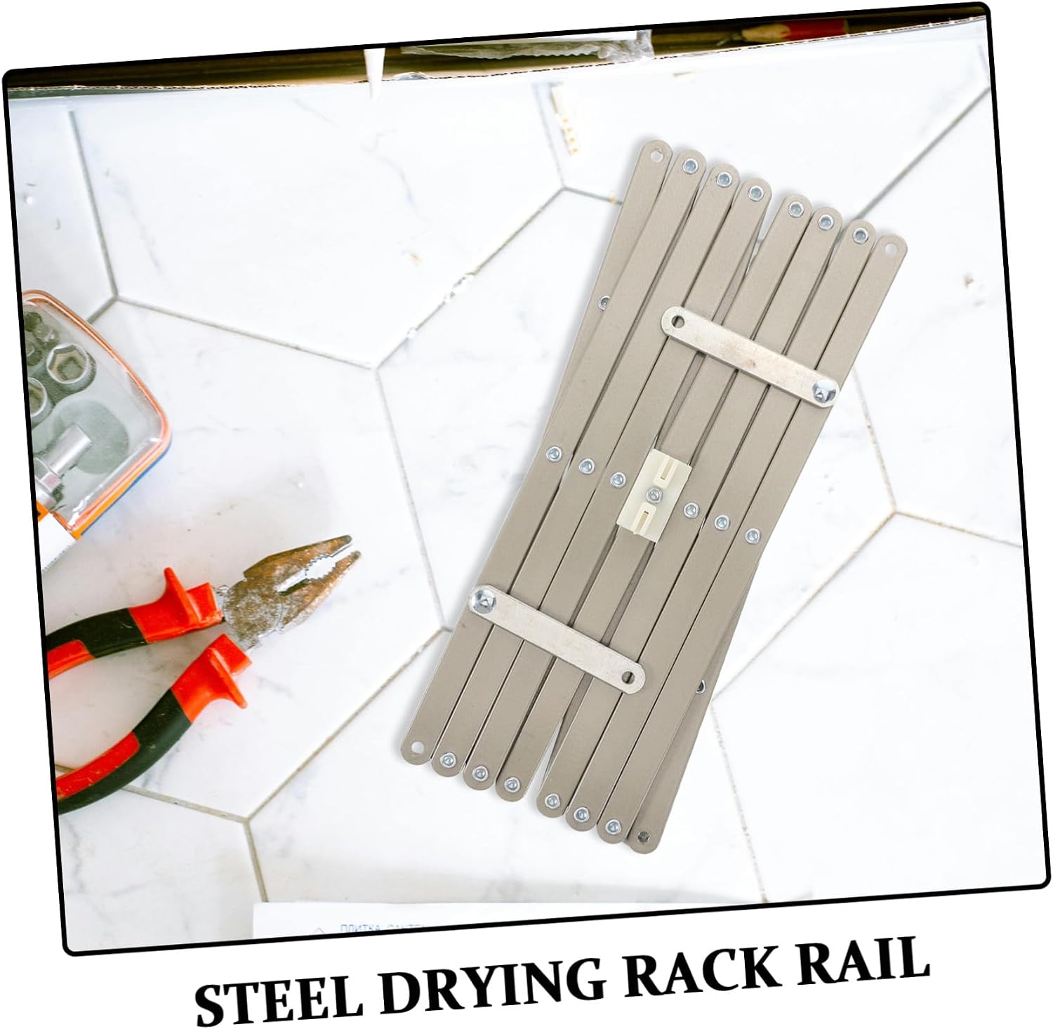 Folding Clothes Rack Rail Retractable Towel Storage Rack Rail Carbon Steel Wall Mounted Silver Gray for Bathroom Laundry Drying