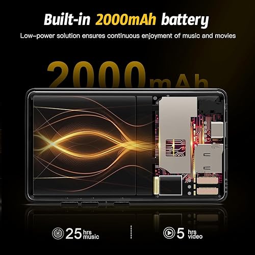 Miniatura 6 de Reproductor MP3 de 144 GB con WiFi y Bluetooth, reproductor de MP4 IPS HD de 4.02 pulgadas, reproductor de MP3 con altavoces, reproductor de música