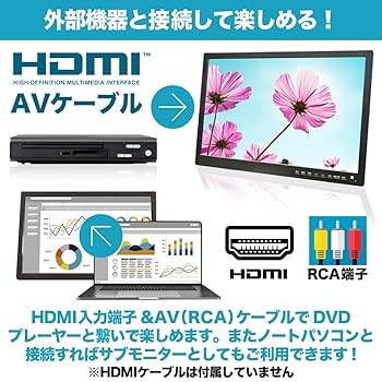ポータブルテレビ　14.1インチ　録画機能付き　HDMI 3way電源 Amazon | [録画機能付き]ポータブルテレビ テレビ小型 14.1