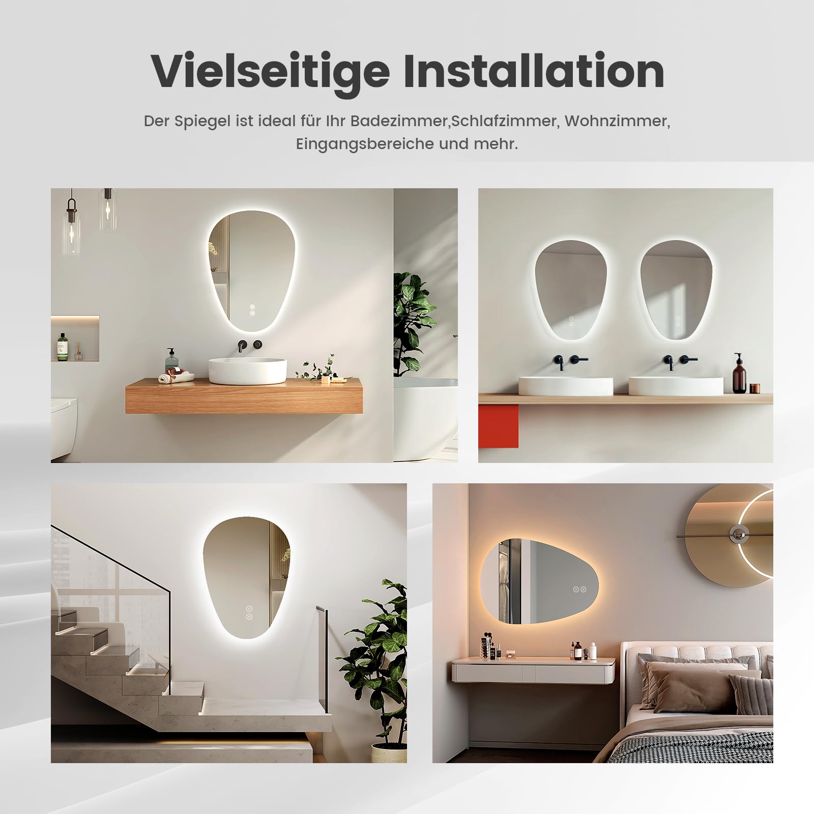 Specchio Da Bagno EMKE LED 60x45cm | Illuminazione Touch, 3 Luci, Anti-Appannamento IP44 - Foto 9