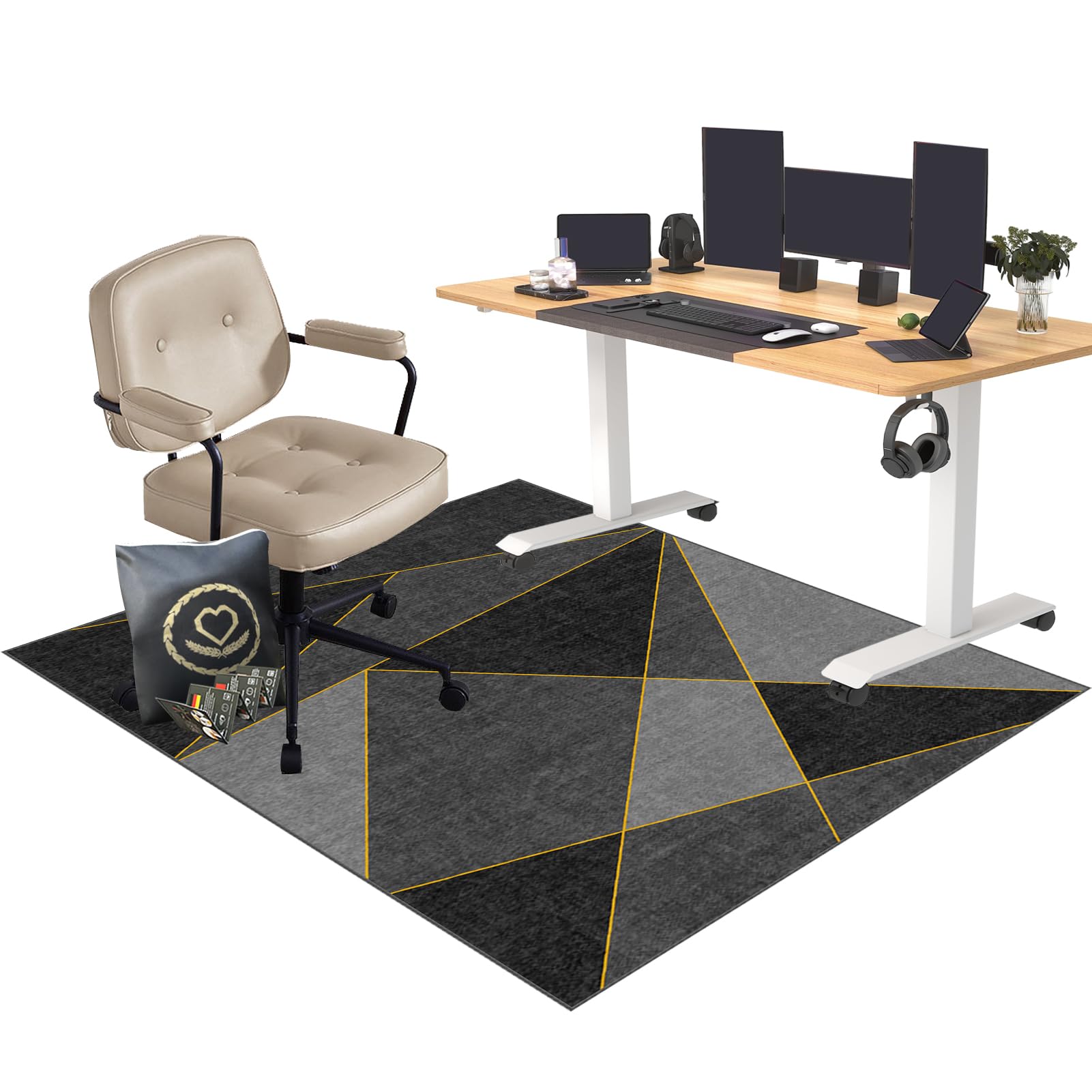 CCTSA 80 x 120 cm Office Chair Mat for Carpeted and Hard Floor | Multi-Purpose Carpet Protector | Gaming Chair Mat | Anti-Slip Low Pile Carpet Mats for Home Office | Floor Protectors for Chairs