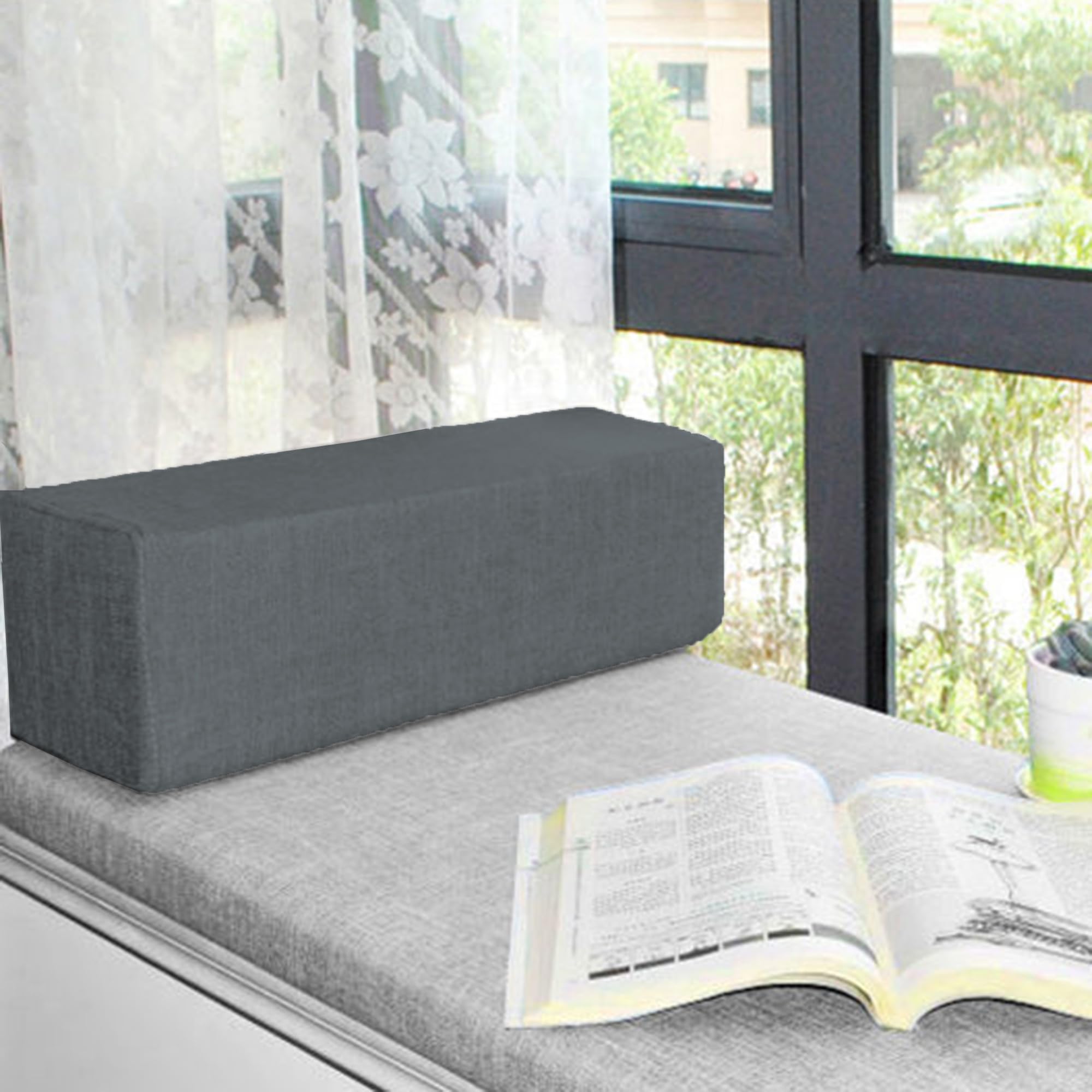 XIEMINLE Custom Size Sofa Armrest Cushion for Reading Relaxing, Neck Support Bolster Rectangular Headboard Pillow, Detachable Bed Gap Filler Armrest Pillow with Zipper (100x15x15cm,Grey2)