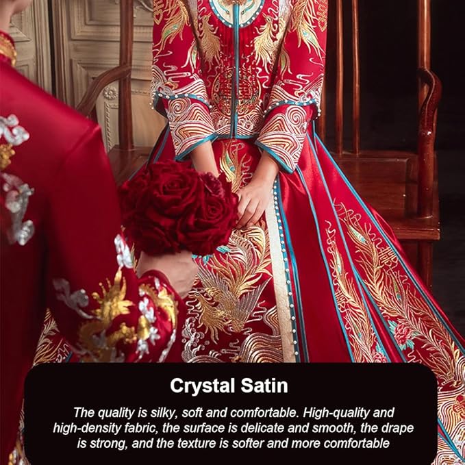 KAFELE] 中国式の結婚服、修身でやせて見える竜鳳衣, Red/male,