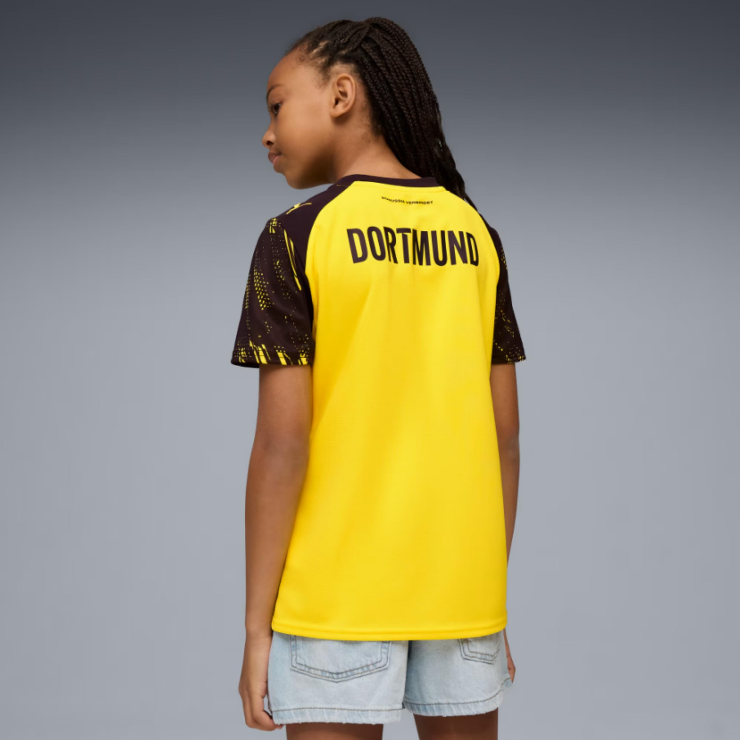 PUMA Original BVB Trikot Kinder [Home 25/26] Offizielles Borussia Dortmund Trikot [Adeyemi 27] Sportbekleidung Fussball Geschenke Jungen Mädchen Fußball Fanartikel Kinder