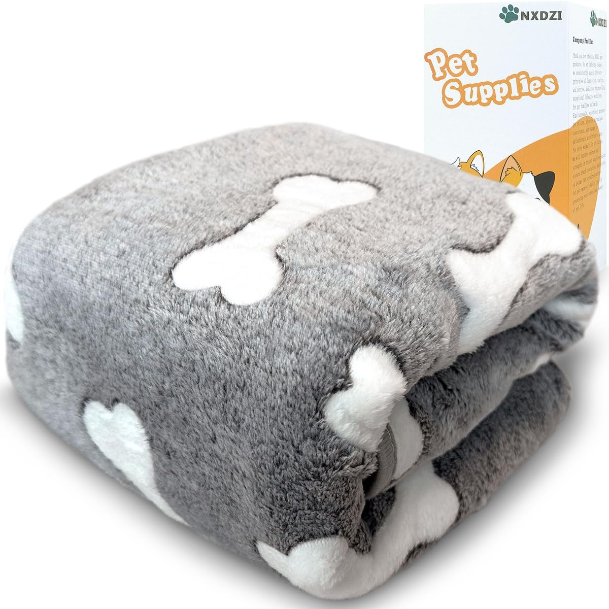 Dog Blankets for Large Dogs, 1 Pc Dog Blanket Washable, Soft Fluffy Flannel Pet Blanket Mat Cover for Bed Couch, Cute Print Puppy Blanket 60″ x 50″