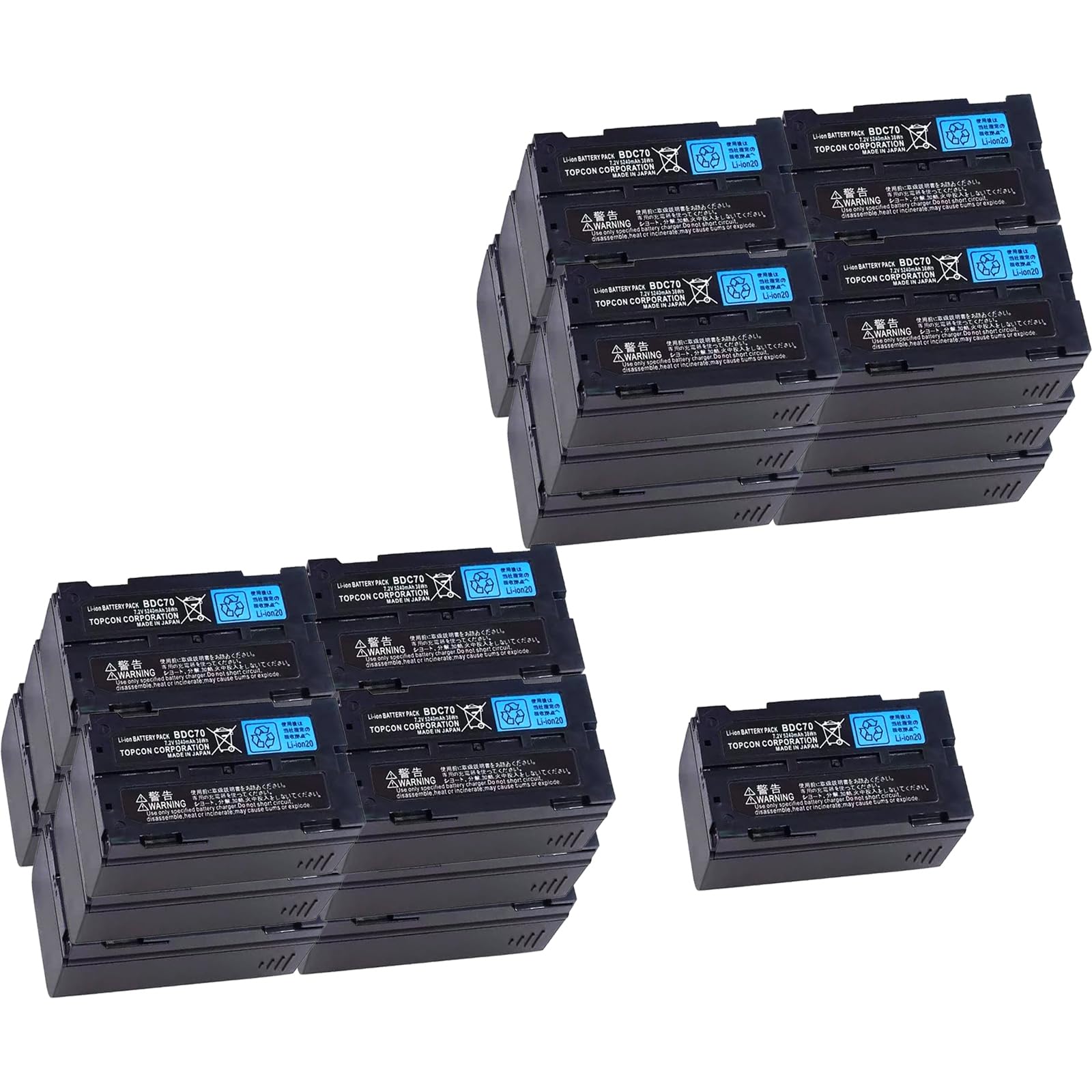 25 Pack 7 2V 5240mAh BDC70 AA Rechargeable Lithium Battery for Topcon Sokkia Total Stations GPS Station and