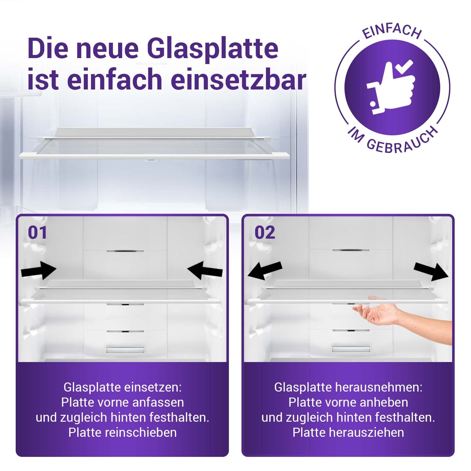 Kühlschrank Glasplatte Ersatz für AEG Kühlschrank Einlegeboden Glas 225153106/3 - Regal Kühlschrank & Zanussi Kühlschrank Ersatzteile