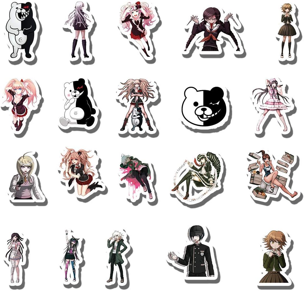 amazon com 20 pcs stickers pack danganronpa aesthetic vinyl colorful waterproof for water bottle laptop scrapbooking luggage guitar skateboard electronics