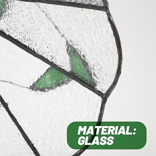 Miniatura 5 de Pantalla de cristal de vitral, pantalla de lámpara de araña con forma de flor de loto, pantalla de lámpara de mesa de vidrio estilo flor, pantalla