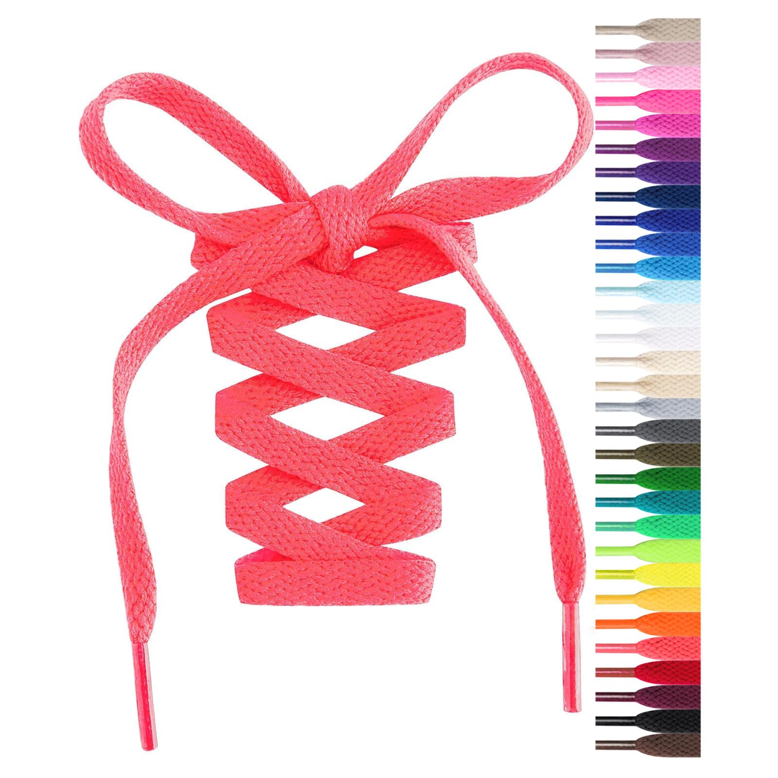 Handshop Flat Shoelaces 5/16", 31 Colors in 36"-72" Shoe Laces For Sneakers