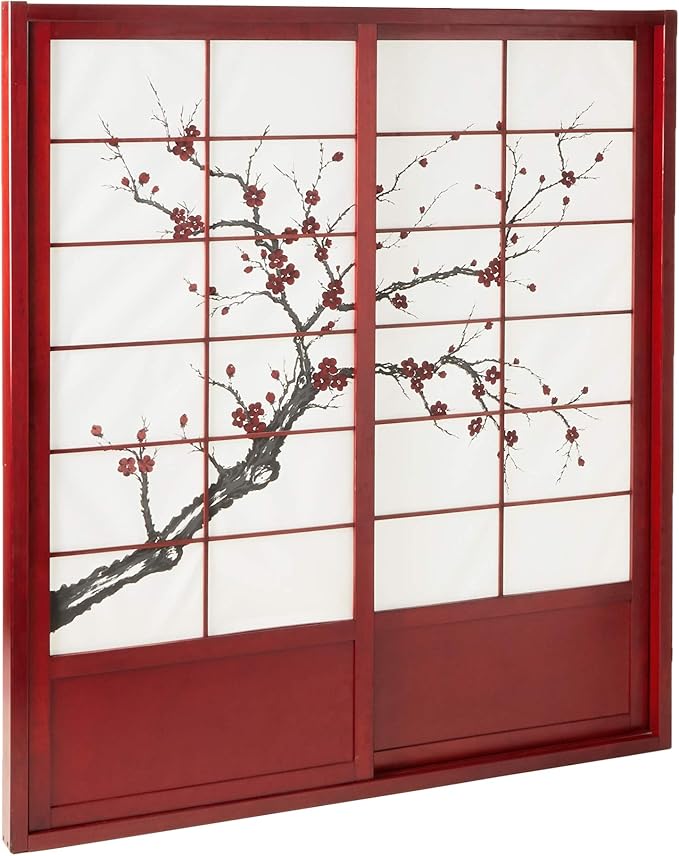 Oriental Furniture 7 ft. Tall Cherry Blossom Shoji Sliding