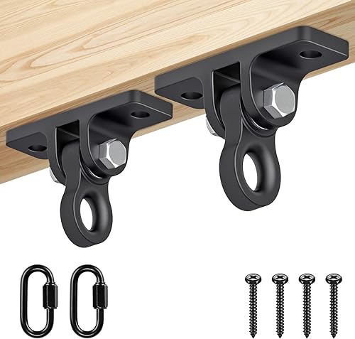 Miniatura 13 de Dolibest Colgador de Columpio de Montaje en Techo de Servicio Pesado, Gancho para Conjunto de Columpios para Columpio de Porche, Hamaca, Silla