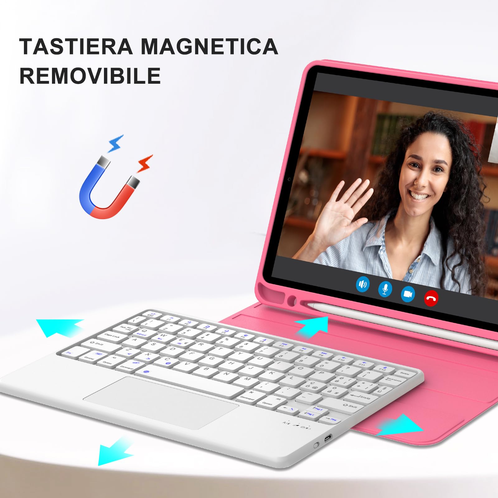 Bluetooth Toetsenbord hoes geschikt voor Apple iPad 11 (2025) A16 / Apple iPad