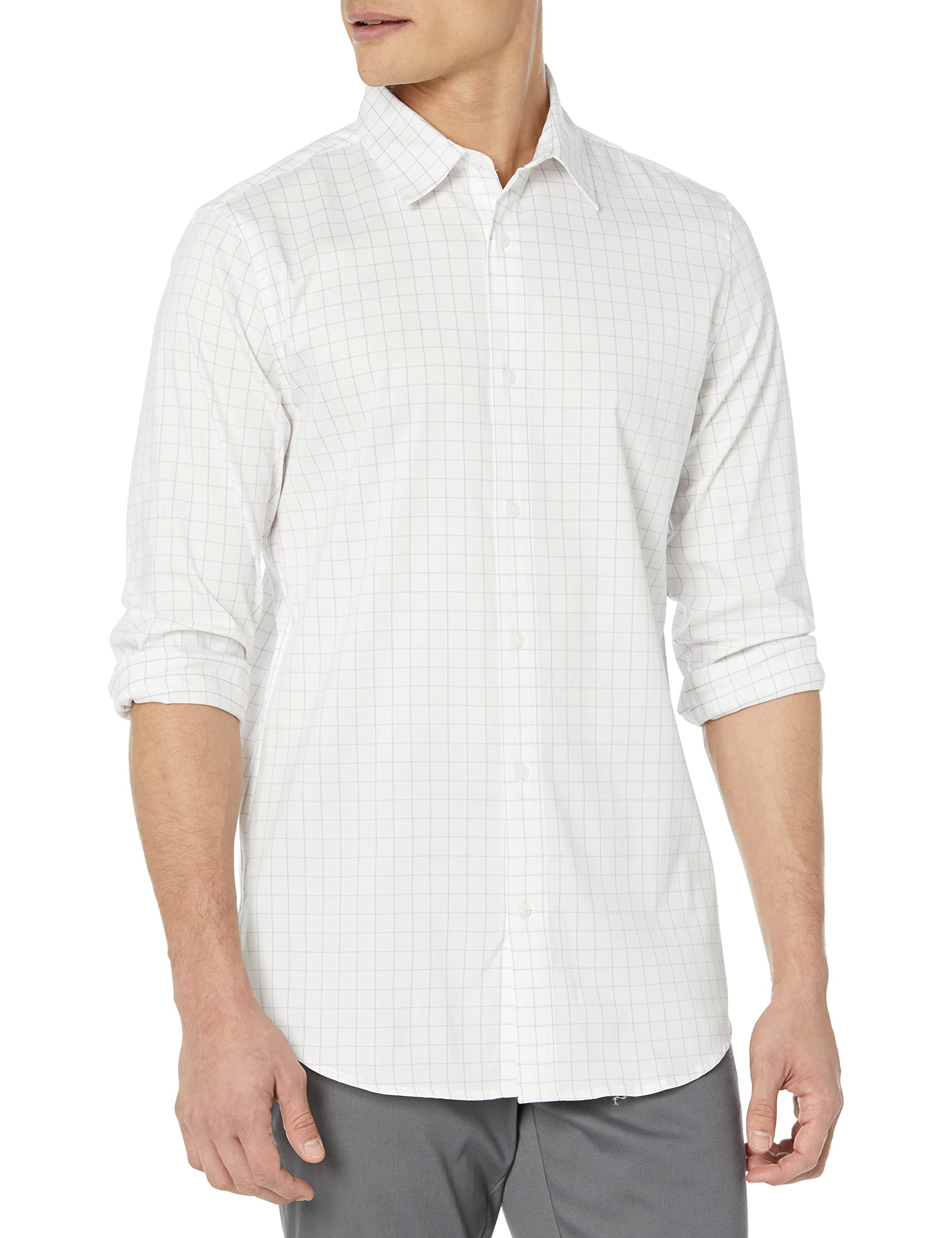 Amazon Essentials Men's Slim Fit Long Sleeve Wrinkle Resistant Stretch Dress Shirt