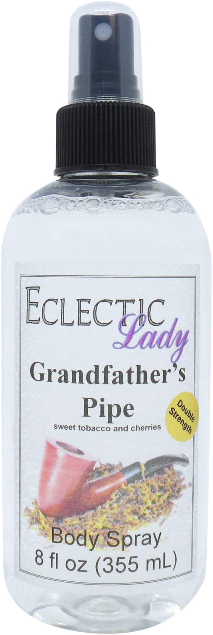 Grandfather's Pipe Body Spray, Double Strength, 8 ounces, By Eclectic Lady, Body Mist for Women with Clean, Light & Gentle Fragrance, Cologne with Soft, Subtle Aroma For Daily Use