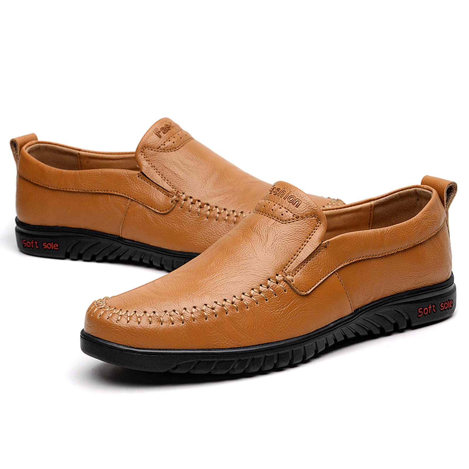 Hombres Casual Slip On Mocasines Zapatos de conducción Vestido de Cuero Mocasines Zapatillas Walking Boat Shoe Flats