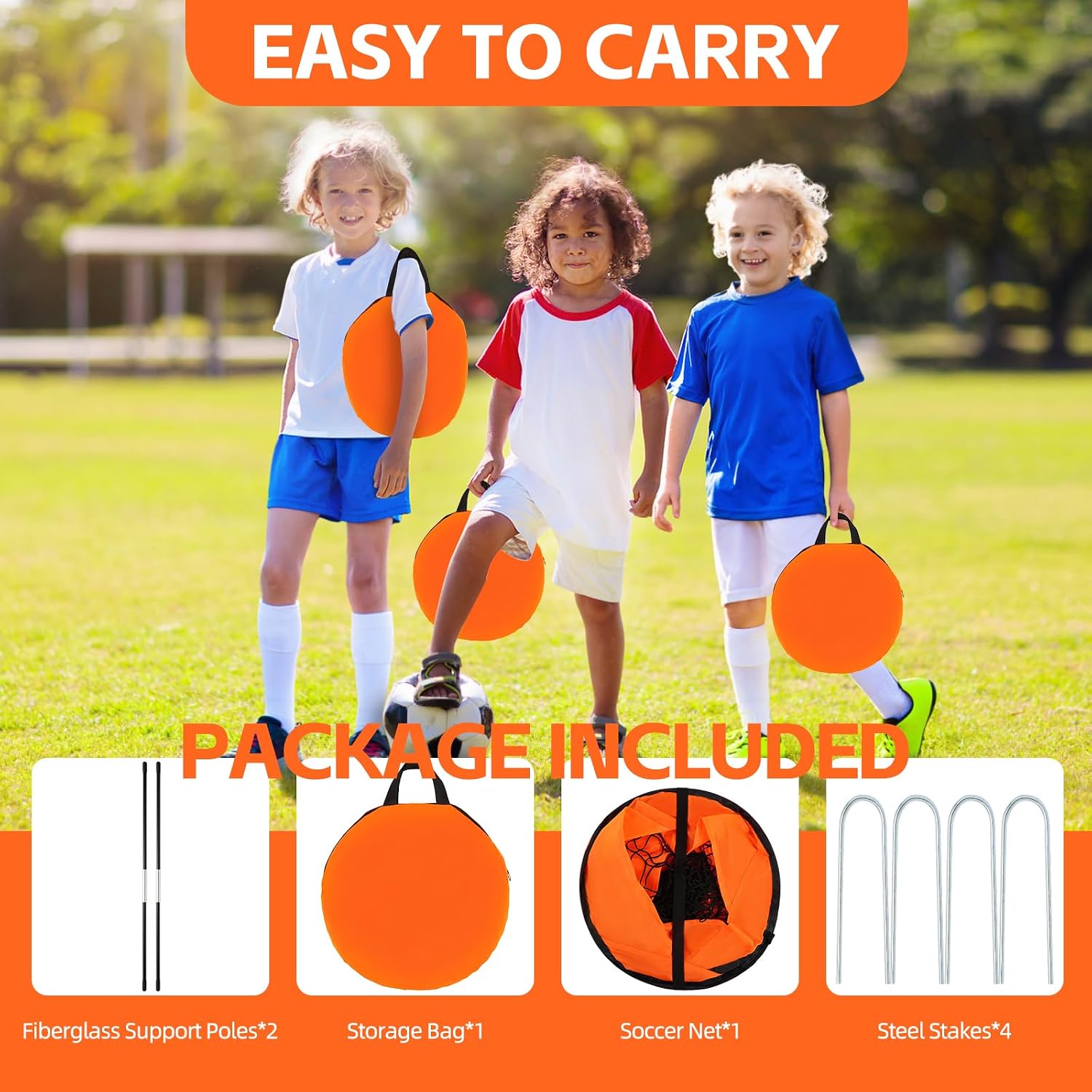 Pop Up Soccer Goal, 3.3x2.2ft Portable Soccer Goals for Outdoor Indoor, Foldable Backyard Soccer Goal, Mini Soccer Net with Carry Bag